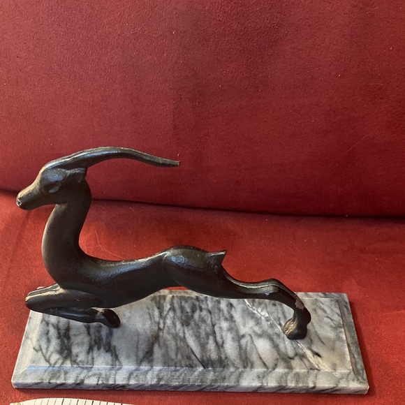 Other - Bronze deco gazelle sculpture with base
